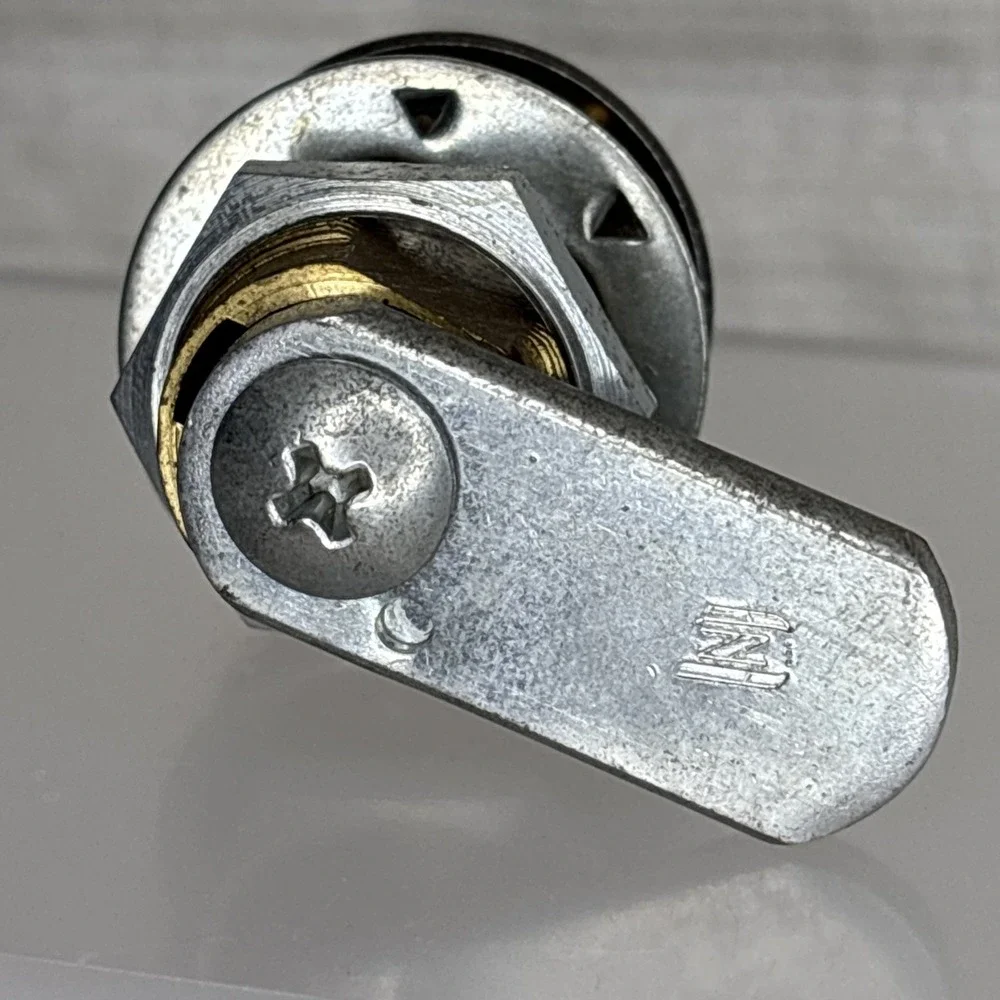Vintage NOS National‎ Lock Co Nickel Plated Drawer Or Door Lock 2 Keys Brass